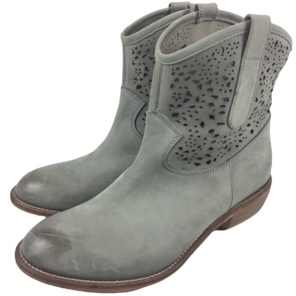 SUNDANCE Laser Cut Boots Italian Leather Western Booties 41